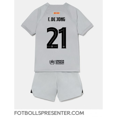 Barcelona Frenkie de Jong #21 Tredje tröja Barn 2022-23 Kortärmad (+ korta byxor)